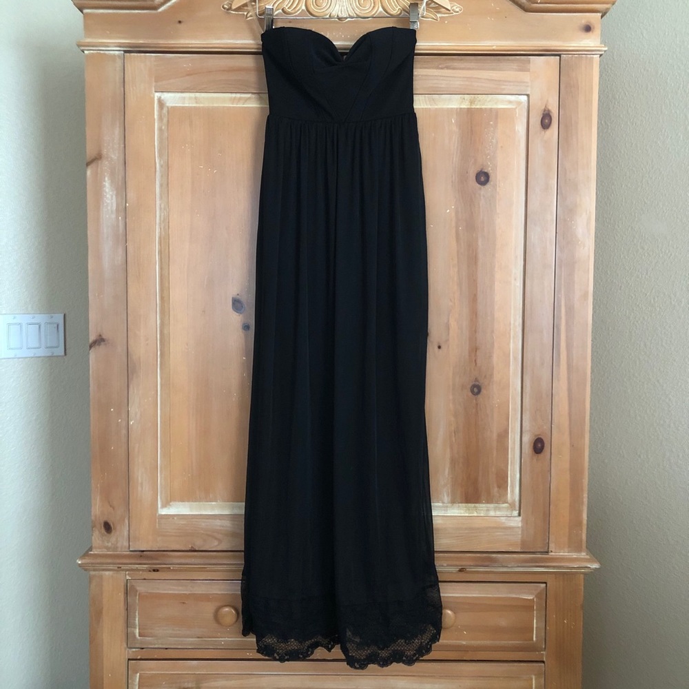 (S) Emerald Sundae Long Strapless Formal Dress